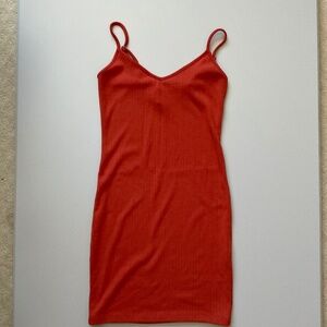 Orange Strap Mini Bodycon Dress